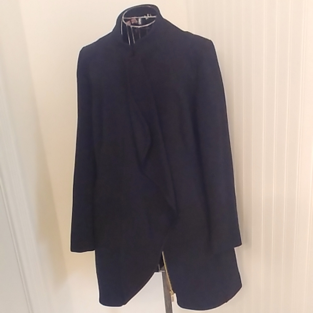 Avant Garde Italian Made Front Frill Black Jacket